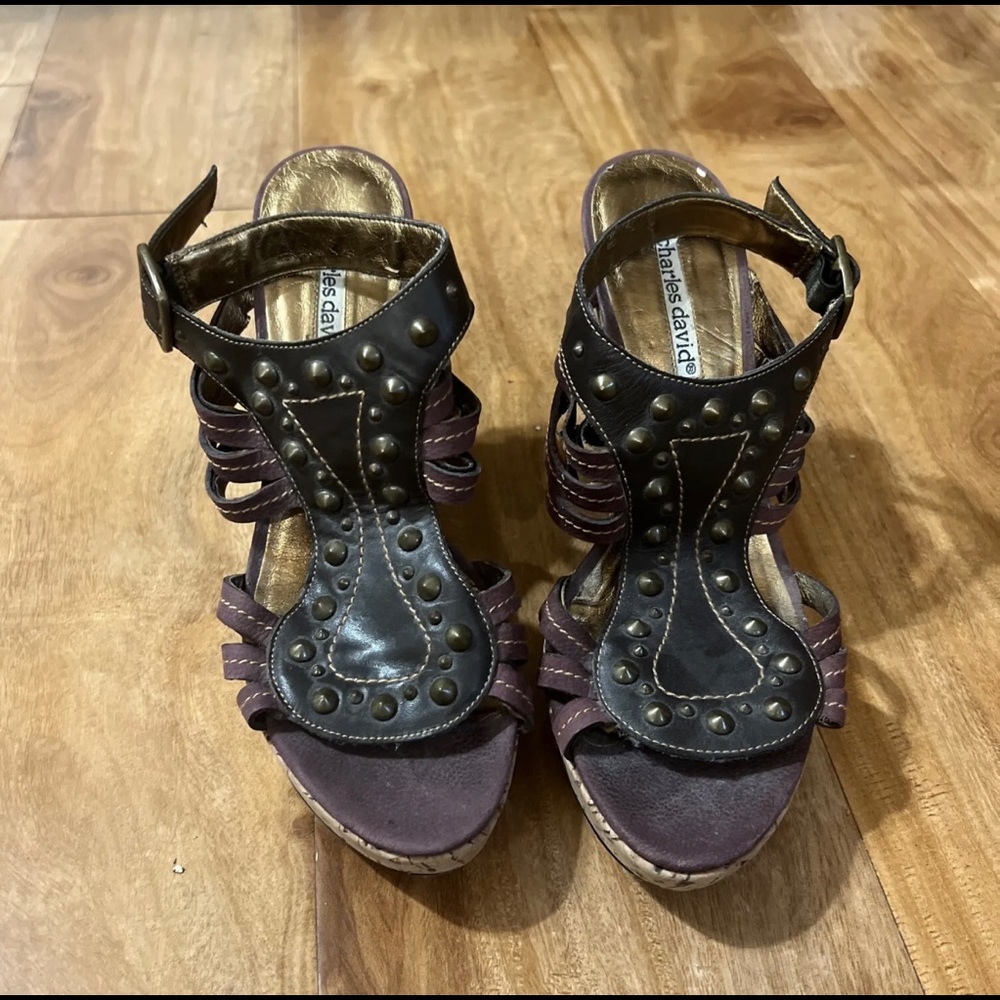 Charles David platform wedge heels